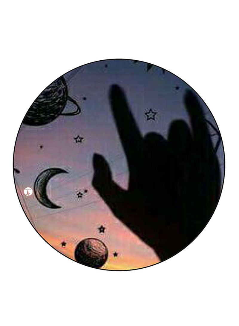 RKN Space Printed Mouse Pad  Round  Multicolour