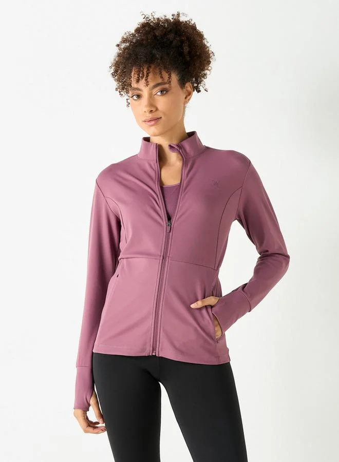 ADOT by Splash High Neck Zip Through Jacket with Pockets