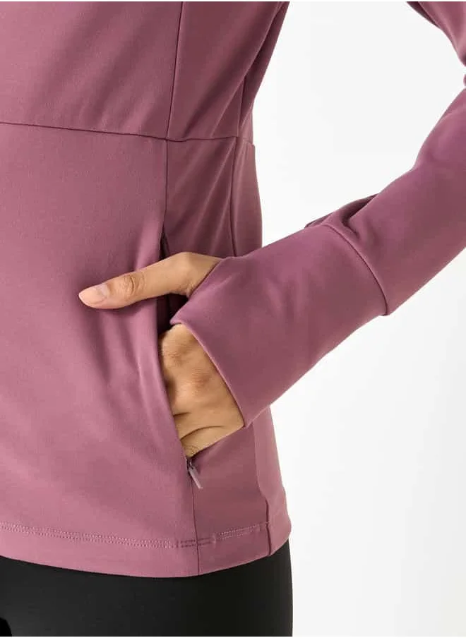 ADOT High Neck Zip Through Jacket with Pockets