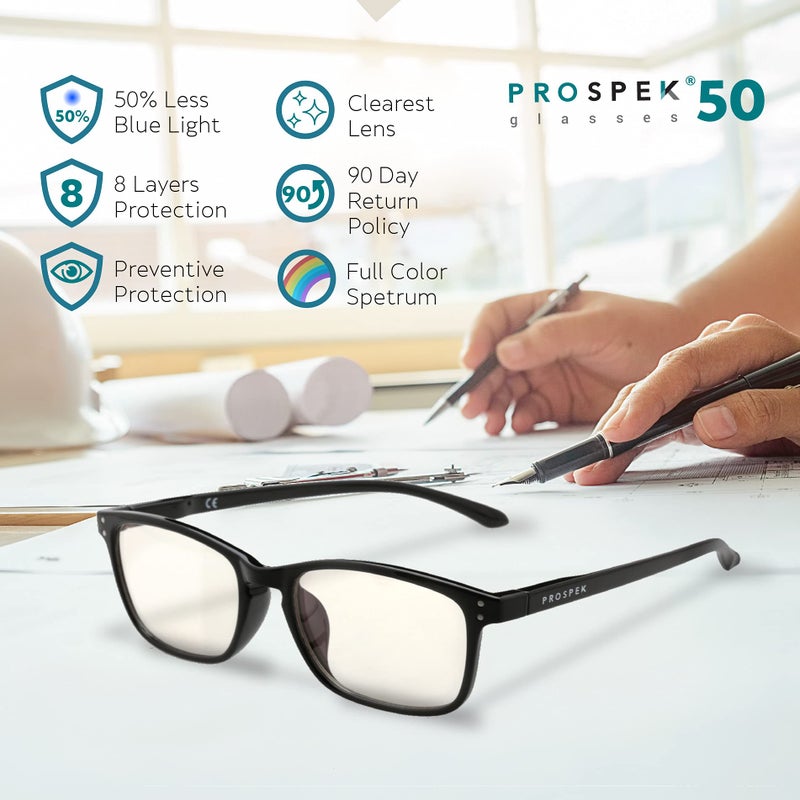 Prospek Blue Light Glasses I Computer Eyeglasses for Men and Women I Blue Light Blocking with Clear Lens I DESTINY - Image 2
