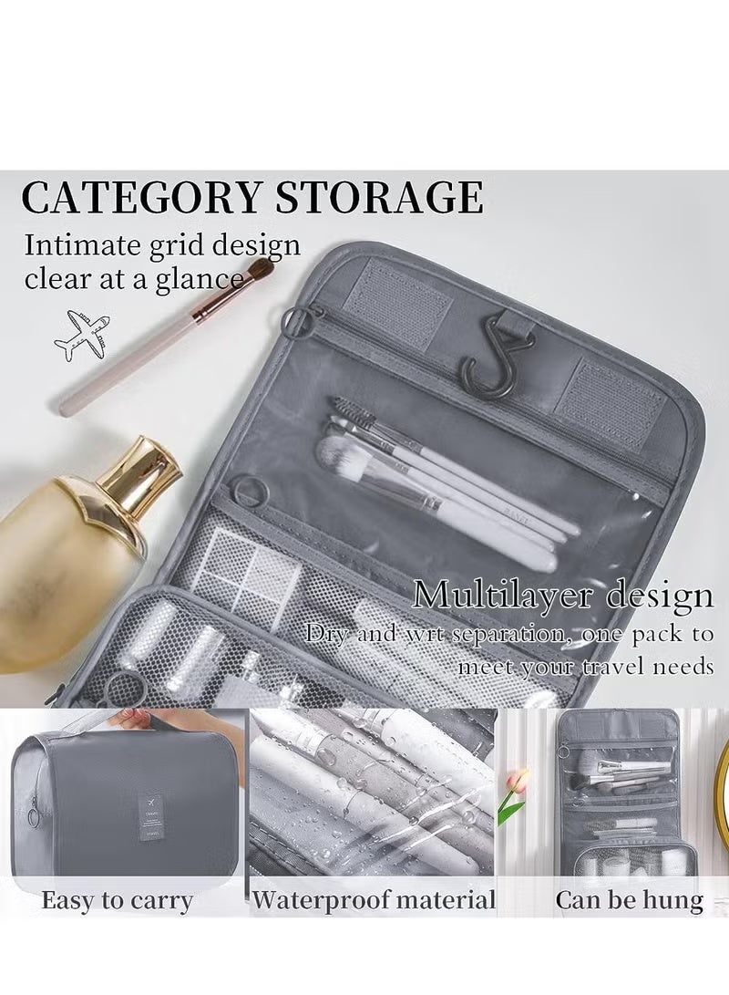 DUNISO 10Pcs Set Travel Luggage Organizer, Packing Cubes Set for Travel, Waterproof Laundry Bag, Multifunctional Suitcase Bag,Travel Organizer Bags Set with Hooks and Zipper (Grey) - Image 5