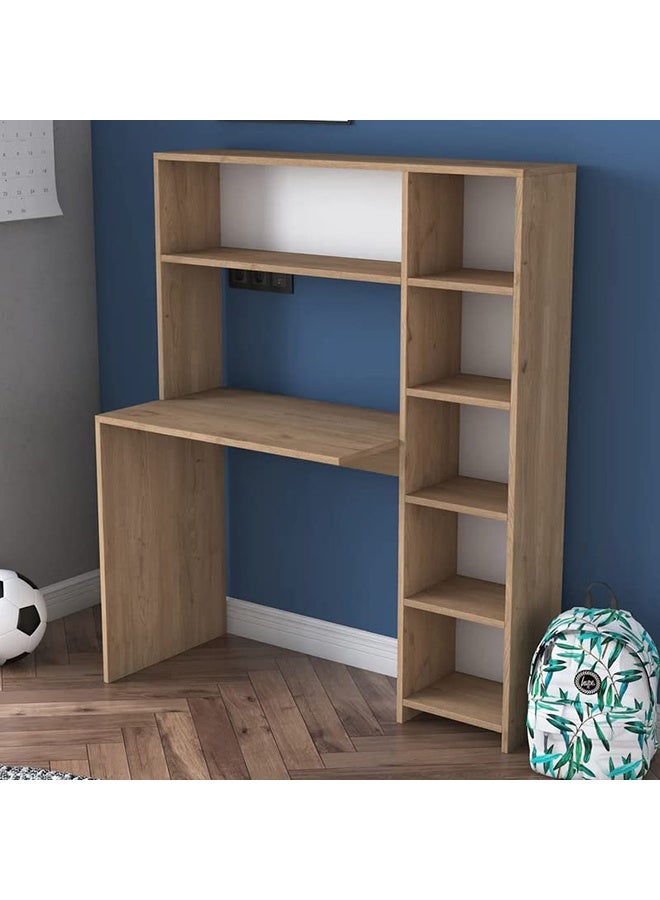 Home Canvas Home Canvas  Computer Desk with Bookshelf and Shelves Walnut  - Image 2