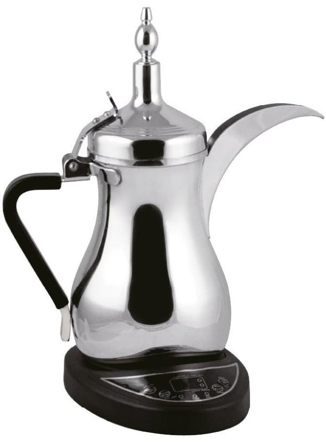 DENX DX2046 Traditional Arabic Coffee Pot (Dallah) – Stainless Steel Hand Brew Pot for Arabic Coffee & Tea, Elegant Silver Finish, Easy to Clean, Perfect for Home, Office, and Hospitality Use - Image 1