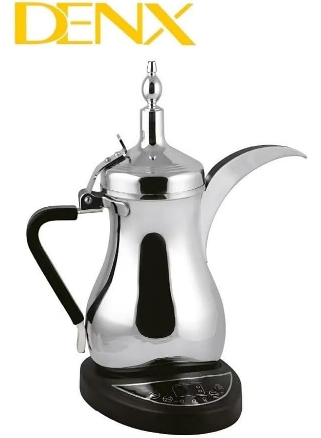 DENX DX2046 Traditional Arabic Coffee Pot (Dallah) – Stainless Steel Hand Brew Pot for Arabic Coffee & Tea, Elegant Silver Finish, Easy to Clean, Perfect for Home, Office, and Hospitality Use - Image 2