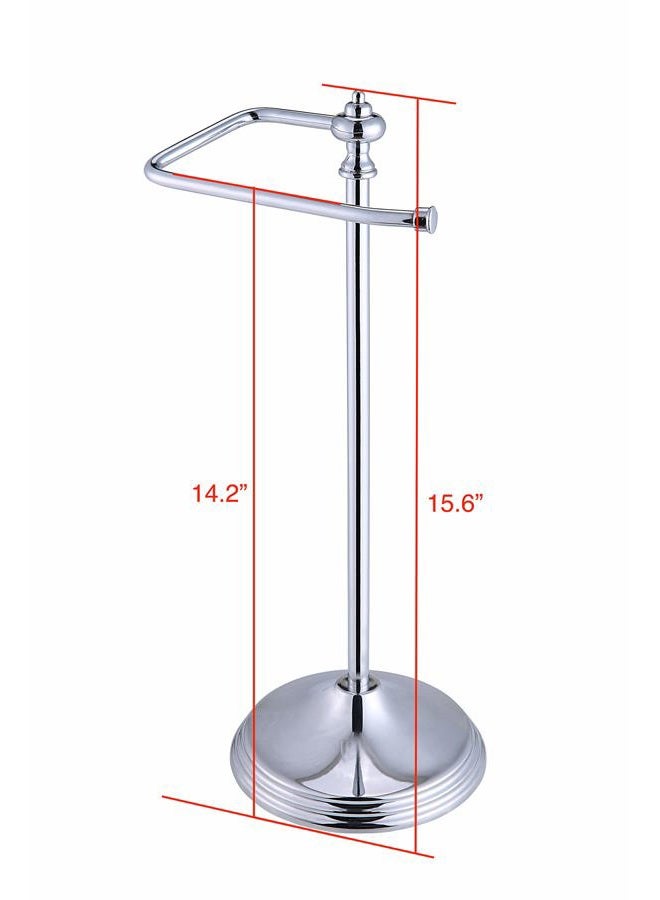 SunnyPoint Heavy Weight Classic Decorative Metal Fingertip Towel Holder Stand for Bathroom, Kitchen, Vanity and Countertops; Hanging Bar is 14.2" Height (Chrome, 15.6" x 5.6" x 5.6") - Image 5