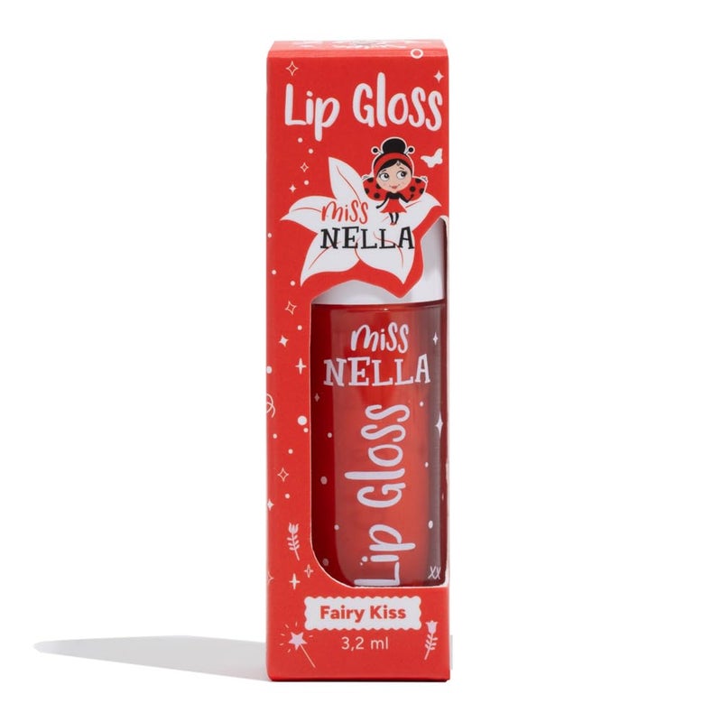 MISS NELLA Fairy Kiss Lip Gloss, Red hydrating children Lip Gloss, watermelon scent, gentle on the skin. gives a sheer kiss of colour, with extra shine. - Image 1