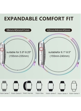 Compatible with Apple Watch Band 42mm 41mm 40mm 38mm for Women and Men, Magnetic Metal Stainless Steel Strap Wristband Compatible for iWatch Series 10 9 8 7 6 5 4 3 2 1 SE Colorful - view 4