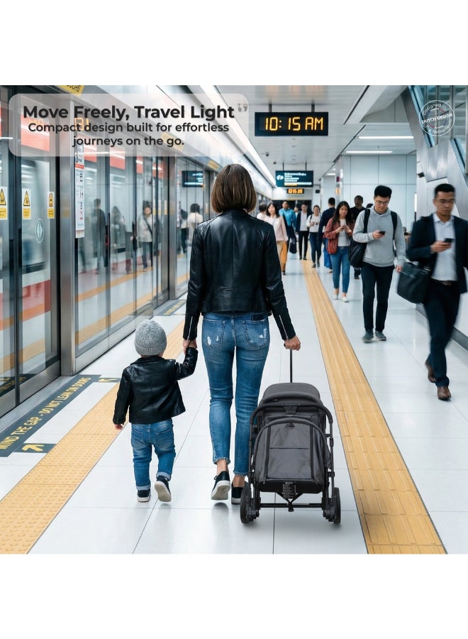Neobreez QUINT Reversible Handle Lightweight Compact Travel Stroller, Foldable Baby Stroller, Pushchair, Toddler Baby Trolley, Waterproof UPF 50+Canopy,0-4yrs,22kg-Beige - Image 4