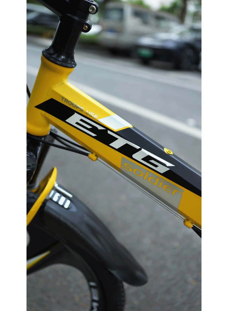 ETG 26-Inch 21-Speed Foldable Mountain Bike – High Carbon Steel Frame, Dual Disc Brakes - Image 5