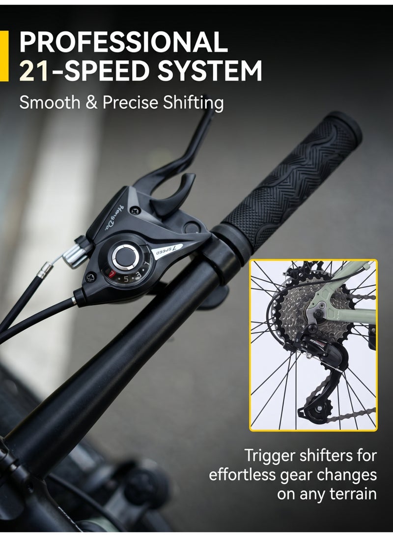 ETG 26-Inch 21-Speed Foldable Mountain Bike – High Carbon Steel Frame, Dual Disc Brakes - Image 2