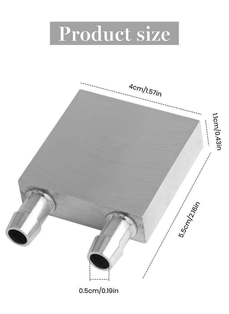 Kalolary 40 * 40mm Aluminum Water Cooling Block for Liquid Water Cooler Silver Heat Sink System for CPU Radiator Heatsink (2 Pack)  - Image 2