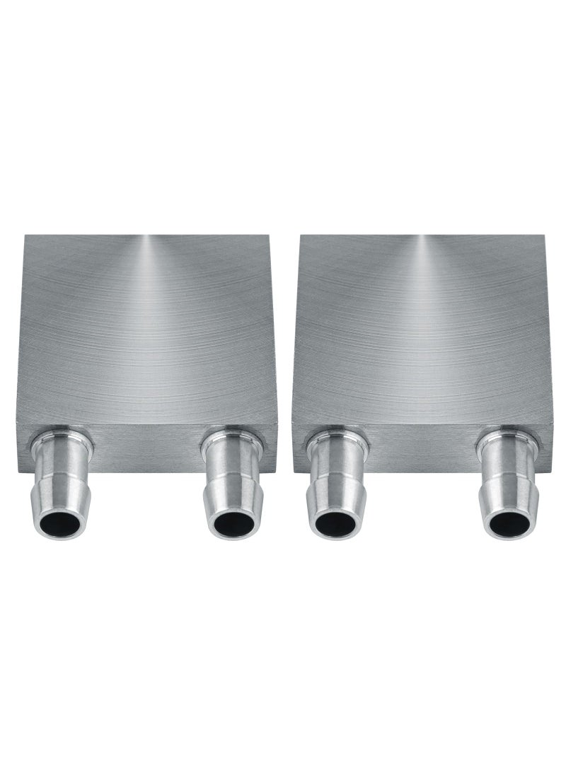 Kalolary 40 * 40mm Aluminum Water Cooling Block for Liquid Water Cooler Silver Heat Sink System for CPU Radiator Heatsink (2 Pack)  - Image 1