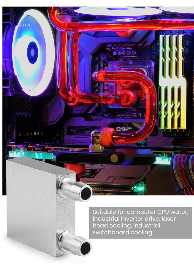 Kalolary 40 * 40mm Aluminum Water Cooling Block for Liquid Water Cooler Silver Heat Sink System for CPU Radiator Heatsink (2 Pack)  - Image 5