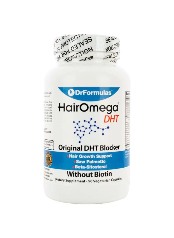 DrFormulas مثبط DHT الأصلي بدون بيوتين | مكملات نمو الشعر للنساء والرجال، 45 يومًا من الإمدادات - Image 1