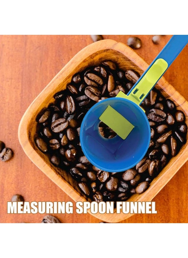 Generic - 2-in-1 Sliding Scoop Converts to Funnel, Adjustable Measuring Spoon with Funnel, Precise Measurement for Your Dietary Supplements, Easy to Clean, Ideal for Powder, Protein Powder, and Liquids, Blue - Image 1