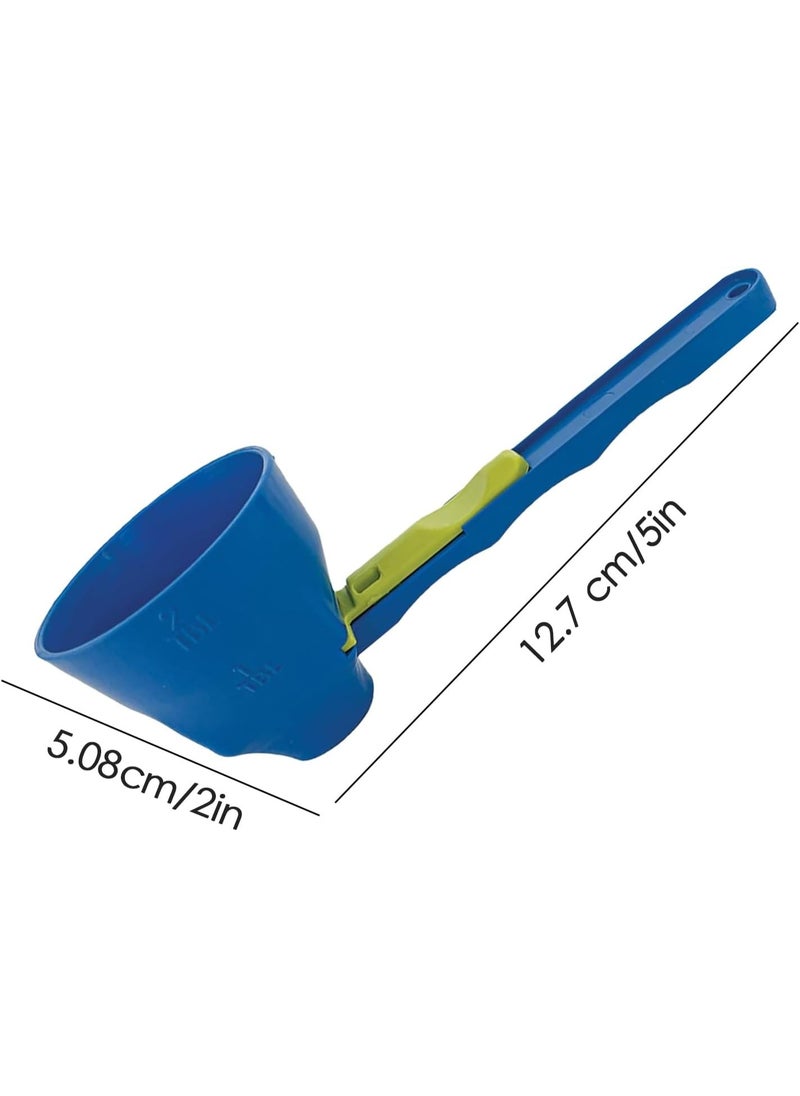 Generic - 2-in-1 Sliding Scoop Converts to Funnel, Adjustable Measuring Spoon with Funnel, Precise Measurement for Your Dietary Supplements, Easy to Clean, Ideal for Powder, Protein Powder, and Liquids, Blue - Image 1