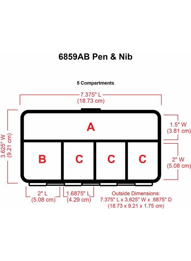 ArtBin 6859AB Pen and Nib Box, Art & Calligraphy Organizer, [1] Plastic Storage Box, Clear - Image 2