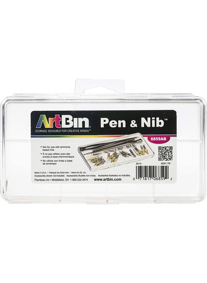 ArtBin 6859AB Pen and Nib Box, Art & Calligraphy Organizer, [1] Plastic Storage Box, Clear - Image 1