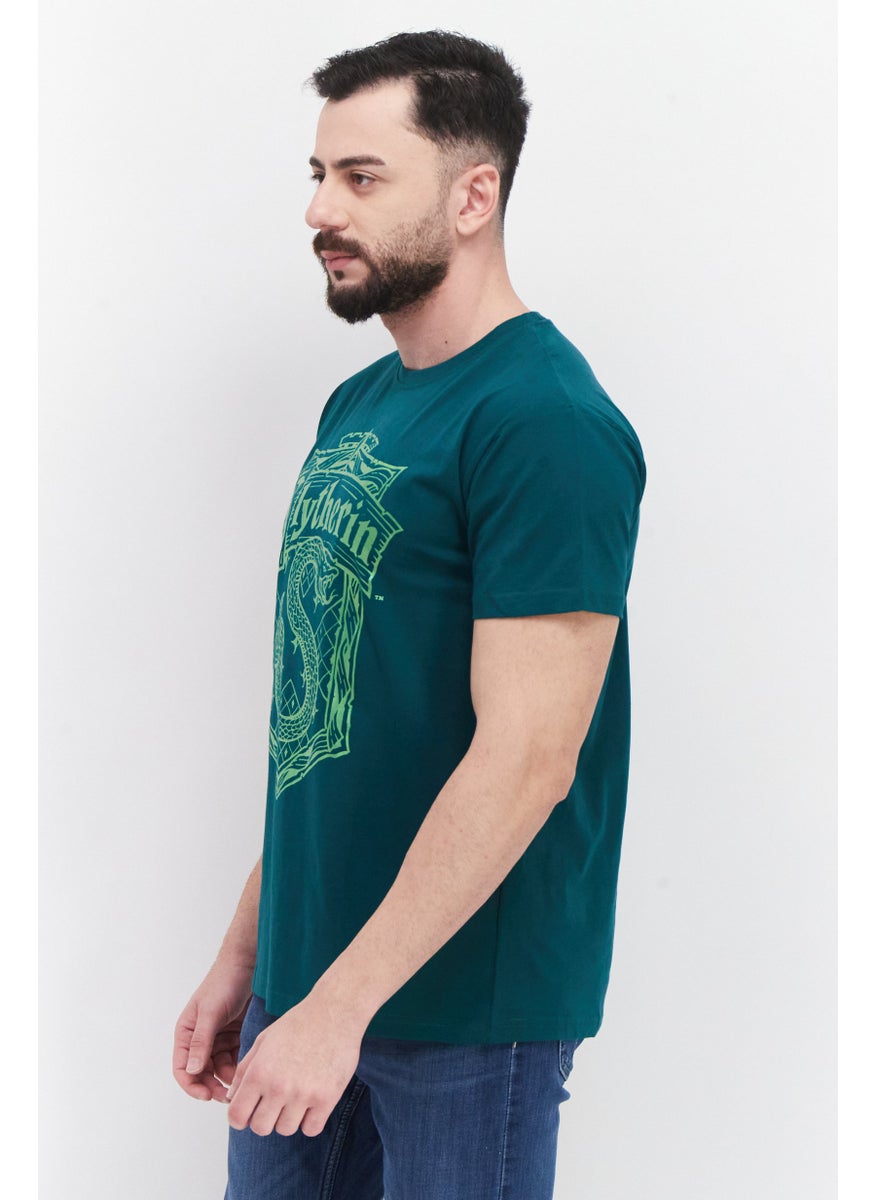 Harry Potter Men Crew Neck Short Sleeves Graphic Printed T-Shirt, Green  - Image 2
