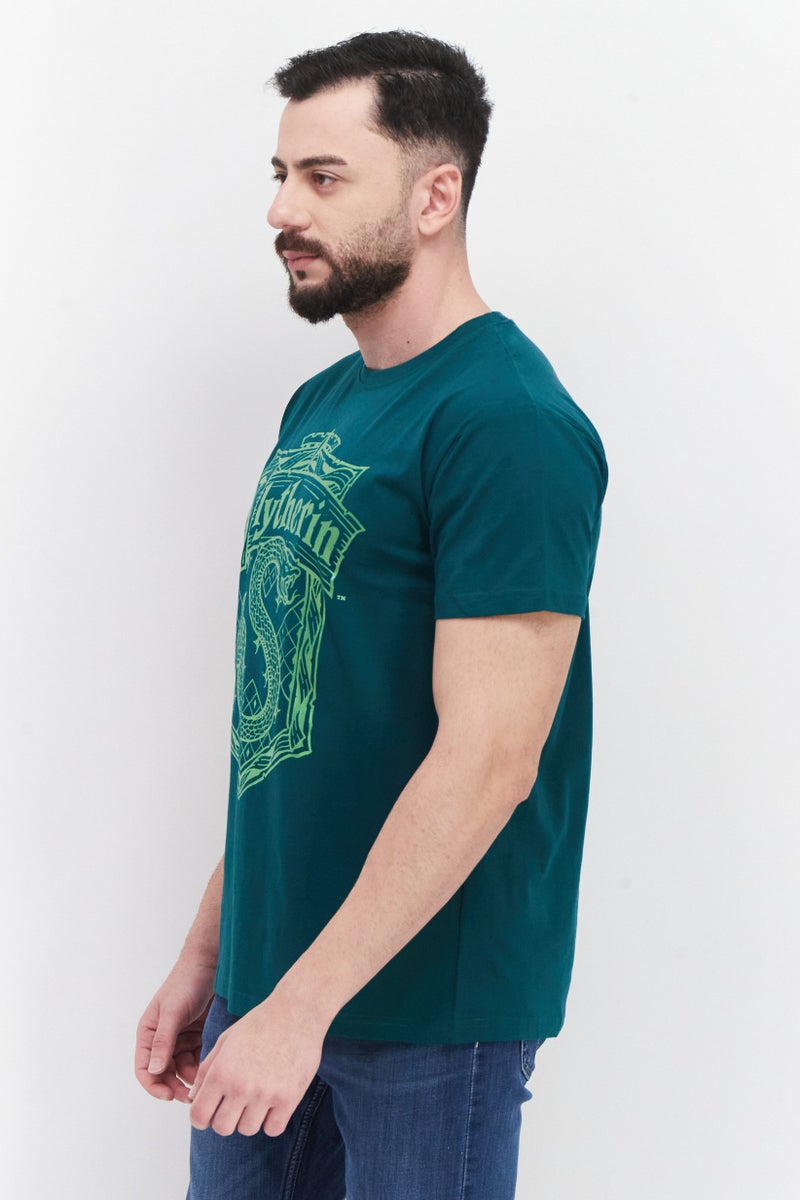 Harry Potter Men Crew Neck Short Sleeves Graphic Printed T-Shirt, Green - Image 2