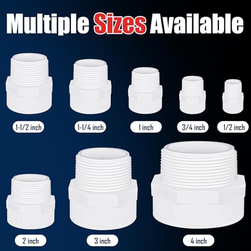 letsFix PVC Male Adapter 4 Inch (1-Pack), Pipe Fittings (Socket x Male Pipe Thread) - Fits 4 Inch Sch.40 PVC Pipes - Image 5