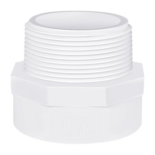 letsFix PVC Male Adapter 4 Inch (1-Pack), Pipe Fittings (Socket x Male Pipe Thread) - Fits 4 Inch Sch.40 PVC Pipes - Image 1