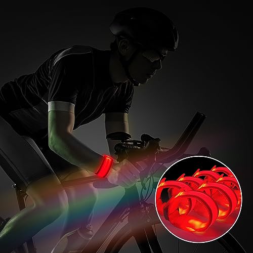 M.best Mbest 8pcs LED Light Up Bracelets Glow Flashing Wristbands Glow in The Dark Party Supplies for Wedding Raves Concert CampingSporting Events Party Red - Image 5