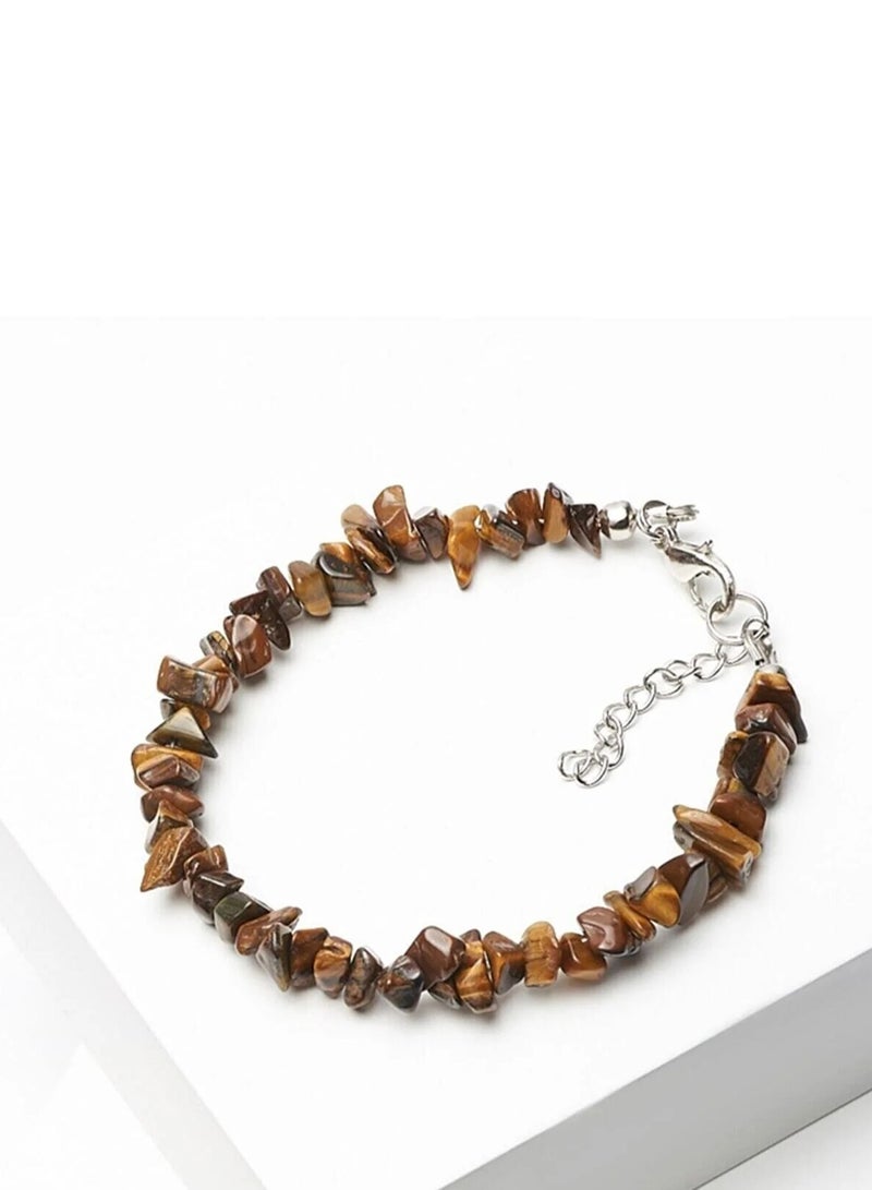 LAOONT Handcrafted Tiger Eye Natural Stone Bracelet