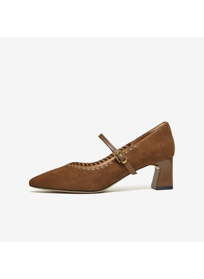 Tata  Spring Mall Style Brown Low-cut Casual Mary Jane Shoes For Women Size 38 - Image 5