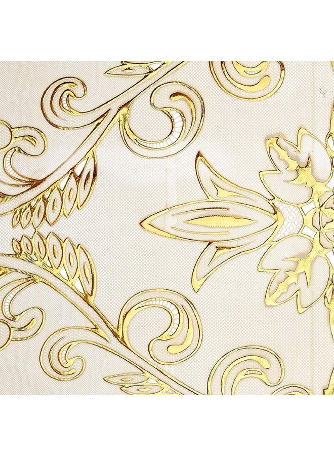 Kuber Industries Table Runner Virgin Vinyl (Soft Fabric) Gold Standard (MKUKITable0058233) - Image 5