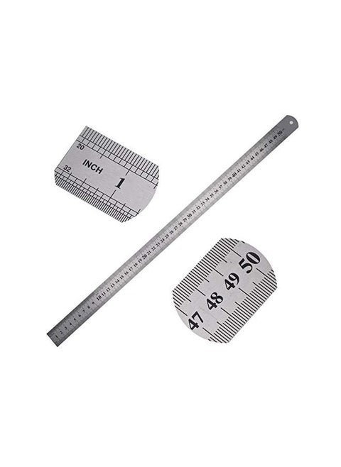 Metric Steel Ruler, Double‑Sided Scale 50cm Precision Rust-resistant Durable 2Pcs Measuring Tool, for Architects Carpenters