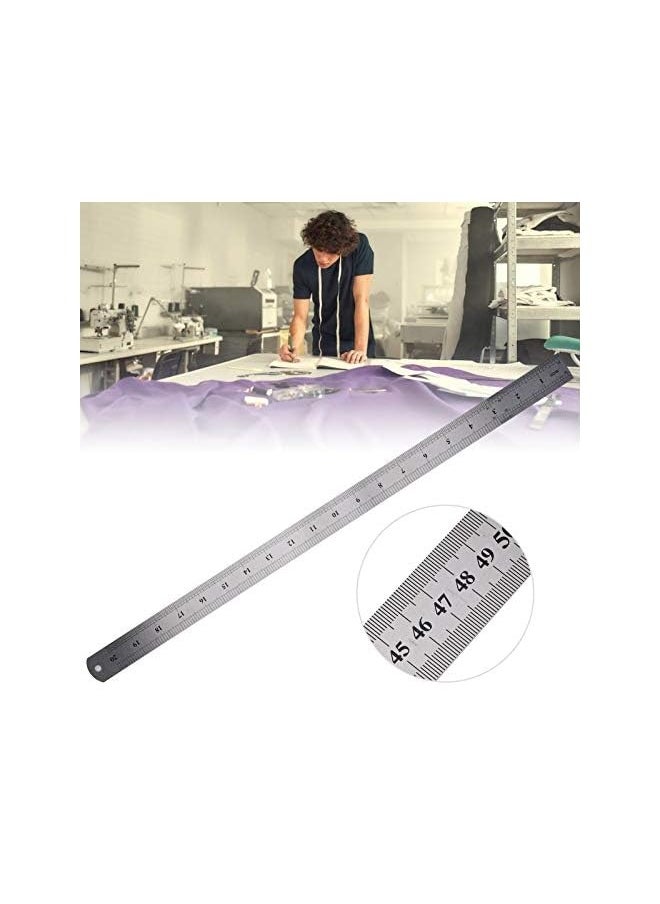 PROMASS - Metric Steel Ruler, Double‑Sided Scale 50cm Precision Rust-resistant Durable 2Pcs Measuring Tool, for Architects Carpenters - Image 1