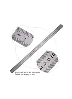 PROMASS Metric Steel Ruler, Double‑Sided Scale 50cm Precision Rust-resistant Durable 2Pcs Measuring Tool, for Architects Carpenters  - Image 4