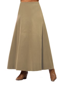 Smoky Egypt Womens Faux Suede Half Circle Skirt - Beige  - Image 1