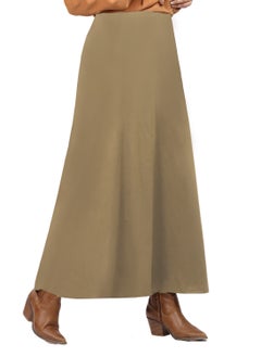 Smoky Egypt Womens Faux Suede Half Circle Skirt - Beige  - Image 2
