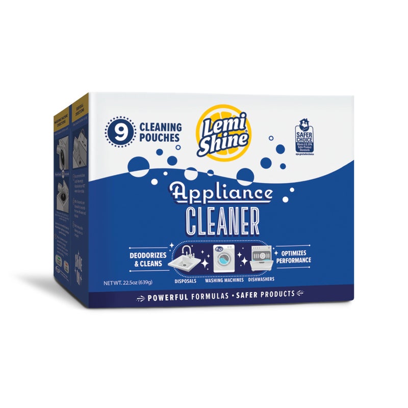 Lemi Shine Lemi Shine Appliance Cleaner Deodorizer Powered by Citric Acid 100 Guaranteed To Clean Works As A Dishwasher Washing Machine Garbage Disposal Cleaner 9 Pouches 