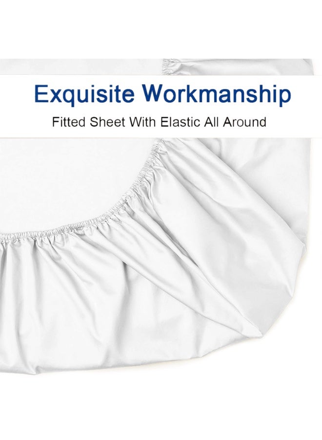 Lavish Touch Cotton Modal Fitted Sheet White 1250 TC Queen (152 x 203 cms) All elastic - Image 3