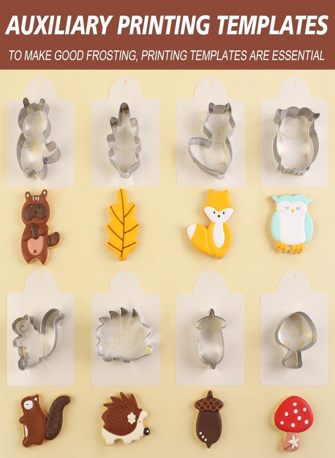 ZADE Woodland Cookie Cutters,Fox cookie cutter Leaf Mushroom Cartoon Animals Cookie Cutter Set Biscuit Sandwish Mold Stainless Steel Fondant Cutter, Pack of 16 - Image 5