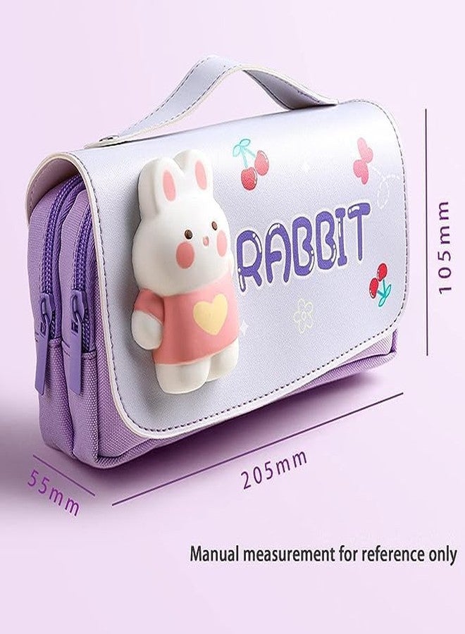 DEOXY Rabbit Big Cartoon Theme Pencil Case-3D Eva Pencil Case Pouch,Multipurpose Zipper Pencil Case for Kids,Pen and Pencil Bag for School Kids (3D Rabbit) - Image 3
