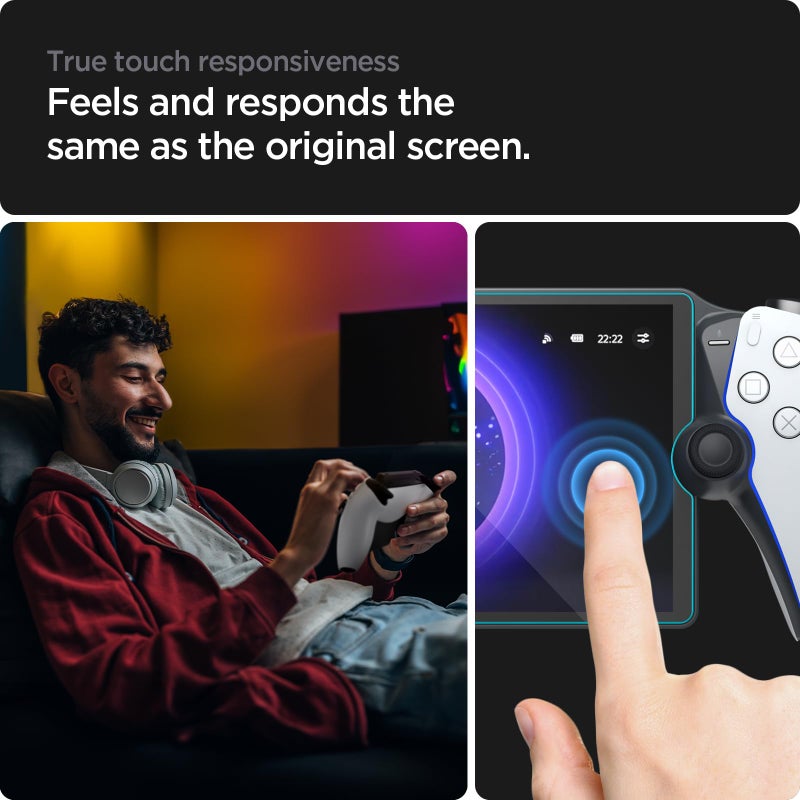 Spigen Tempered Glass Screen Protector [GlasTR EZ FIT] designed for PlayStation Portal Remote Player - 1 Pack - Image 4