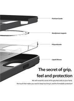 araree Araree iPhone 15 Pro Max Case MagSafe Compatible, Typo Skin M Liquid Silicone Case, Lightweight, Flexible, Microfiber Inner for Magsafe, Magnetic, Shockproof, Wireless Charging Compatible Case, Black  - Image 5