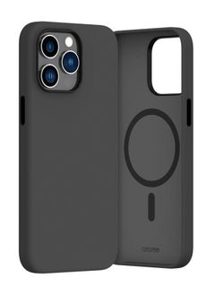 araree Araree iPhone 15 Pro Max Case MagSafe Compatible, Typo Skin M Liquid Silicone Case, Lightweight, Flexible, Microfiber Inner for Magsafe, Magnetic, Shockproof, Wireless Charging Compatible Case, Black  - Image 1