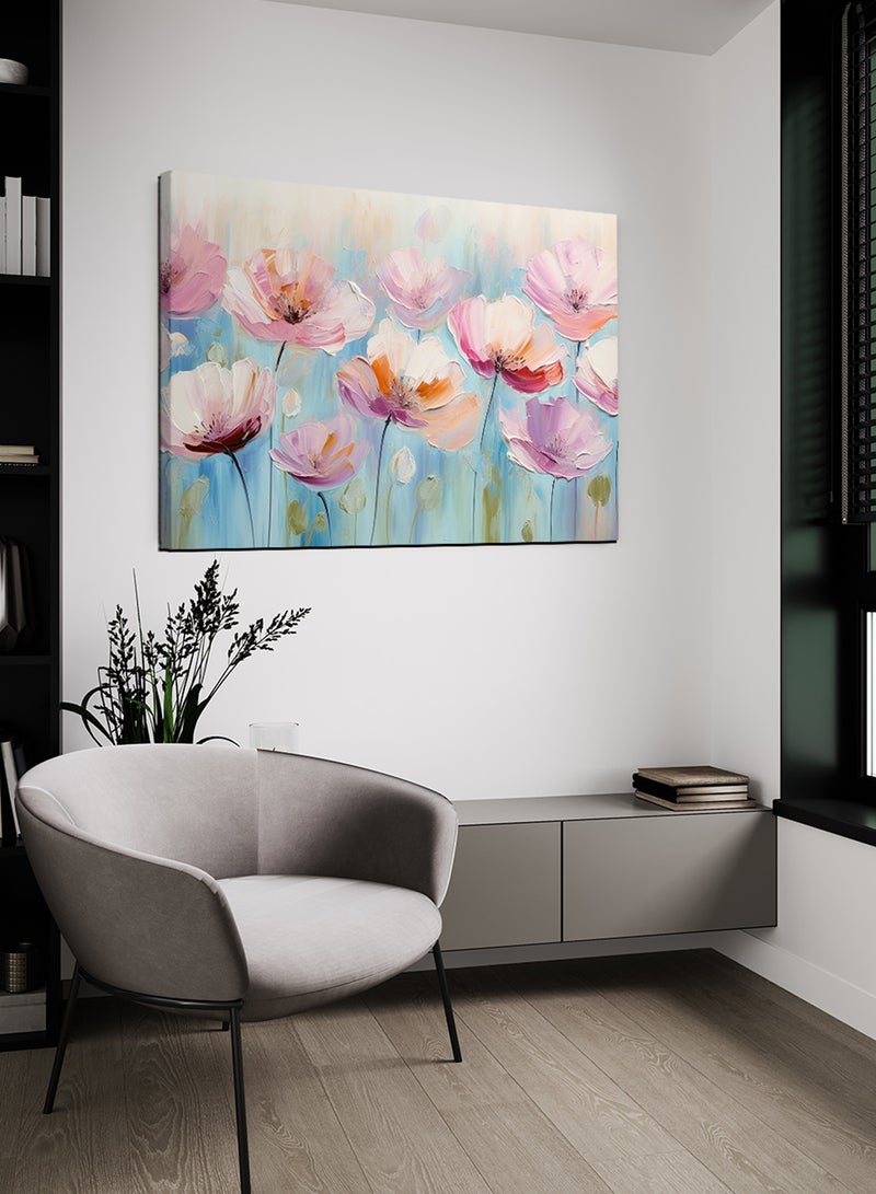 لوحة كانفاس على إطار خشبي بتصميم زهور - Image 2