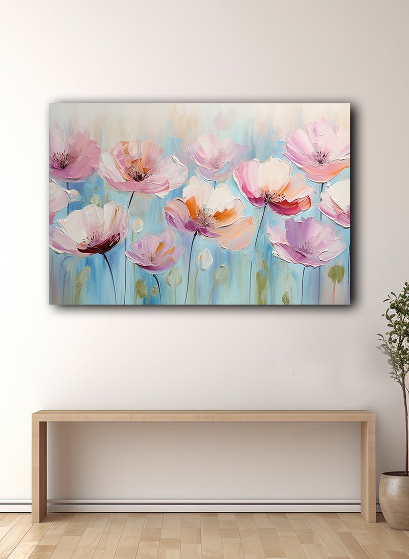 لوحة كانفاس على إطار خشبي بتصميم زهور - Image 3