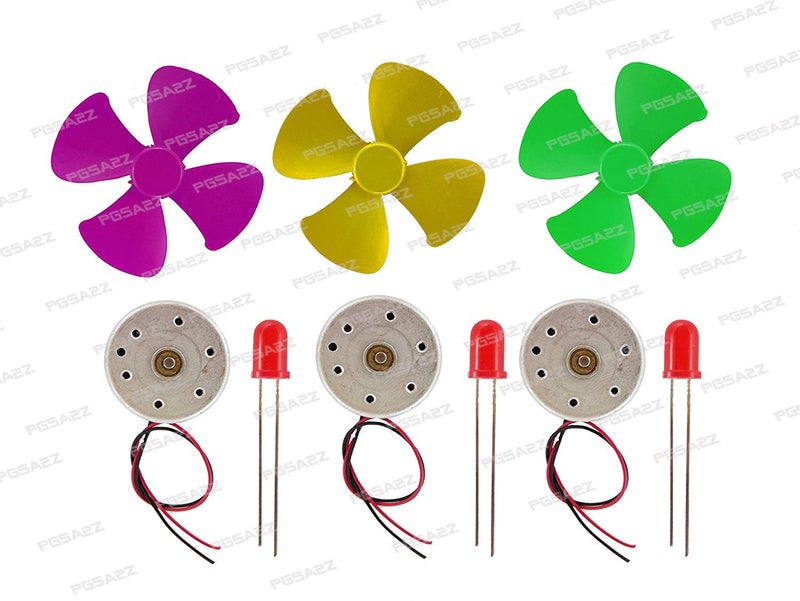 PGSA2Z™ 3 V Generator Dynamo Motor and Fan and 3 Red LED (Medium) -Set of 3 - Image 1