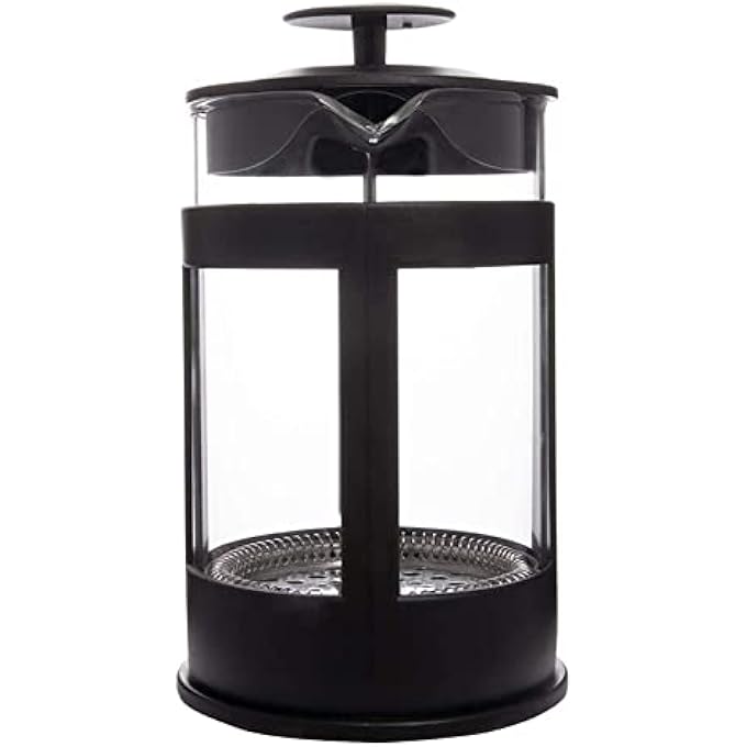 الكبريت ماكينة تحضير القهوة والشاي بالضغط الفرنسي مصنوعة من زجاج البورسليكات وفلتر من الفولاذ المقاوم للصدأ ومتينة باللون الأسود - Image 4