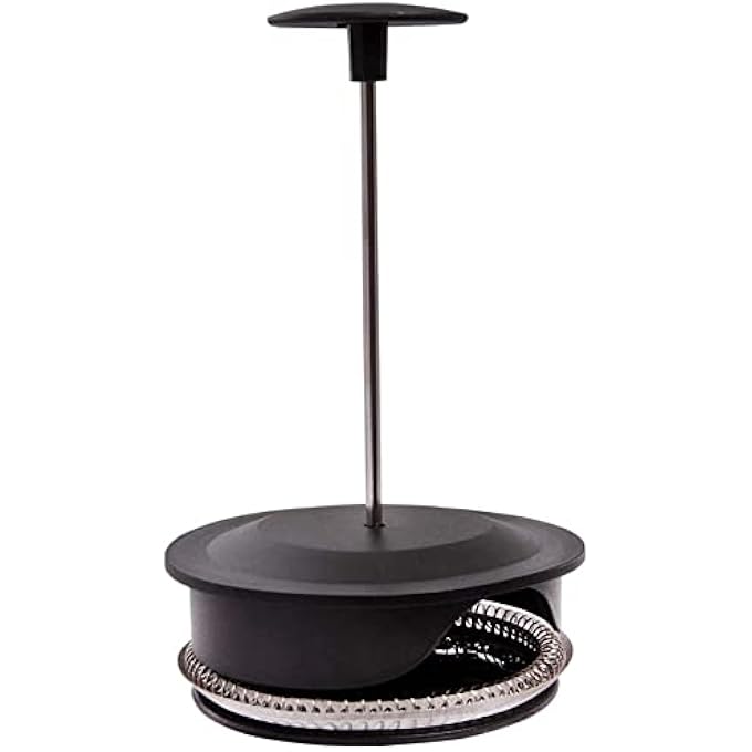 الكبريت ماكينة تحضير القهوة والشاي بالضغط الفرنسي مصنوعة من زجاج البورسليكات وفلتر من الفولاذ المقاوم للصدأ ومتينة باللون الأسود - Image 5