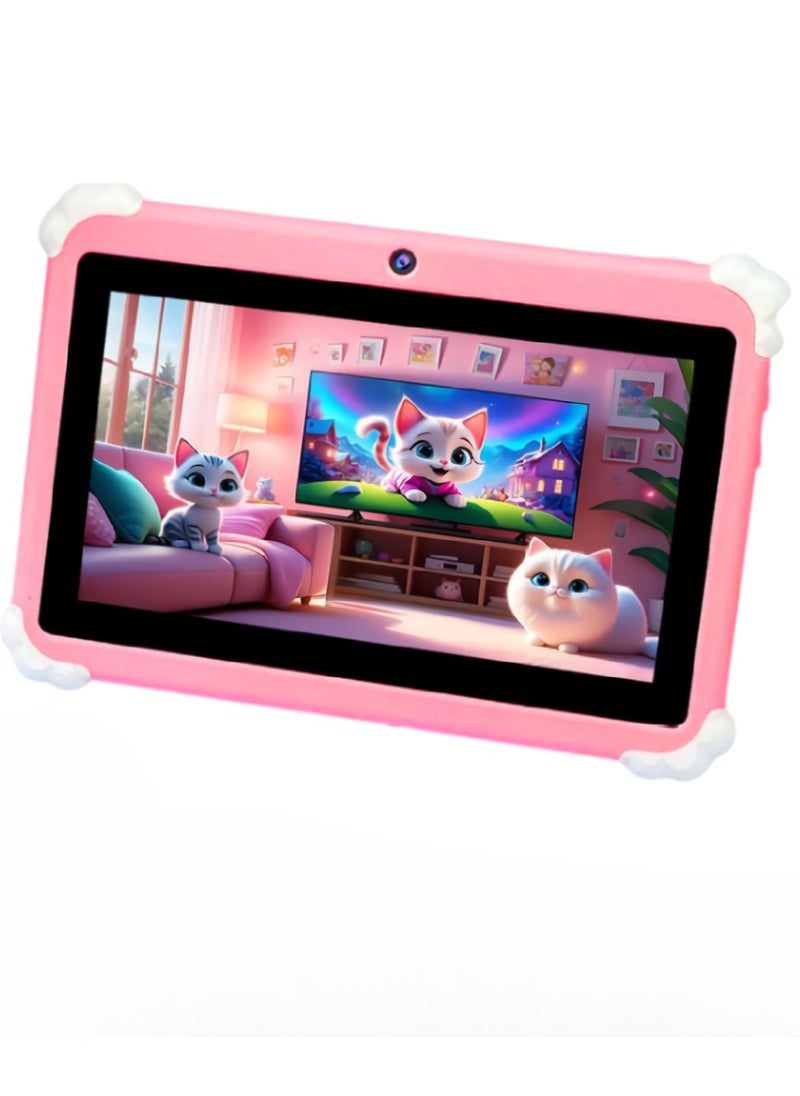 AROAQ NPAD703 7 Inch Wifi Tablet, 3200mah Portable Learning Educational Children Tablet, 4GB RAM 128GB ROM Lightweight Kids Android Pad For Learning Gaming, (1pc, Pink)  - Image 1
