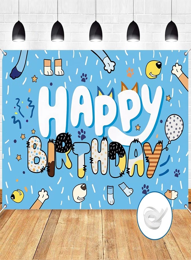 BOBORAT 39.4 * 59Inch Blue Dog Birthday Backdrop, Birthday Party Decoration Background, Cute Cartoon Animal Theme Photo Banner for Kid, Adult (Style B) - Image 5