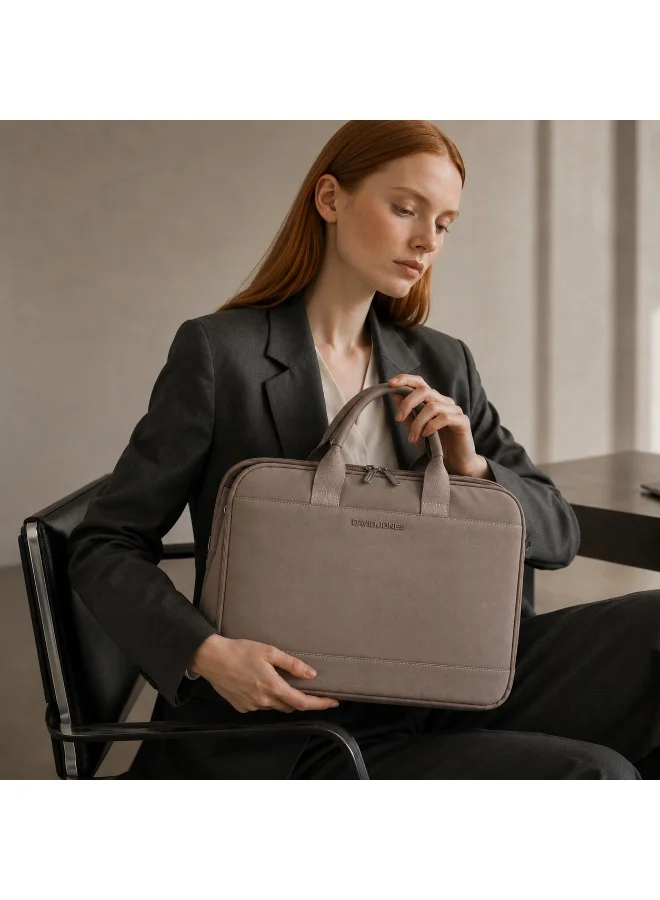 David Jones Fungi David Jones Briefcase - The complete Daily office bag- laptop carrying bag with extra adjustable Strap-  large size Classic design bussiness bag for Women | Best Price UAE
